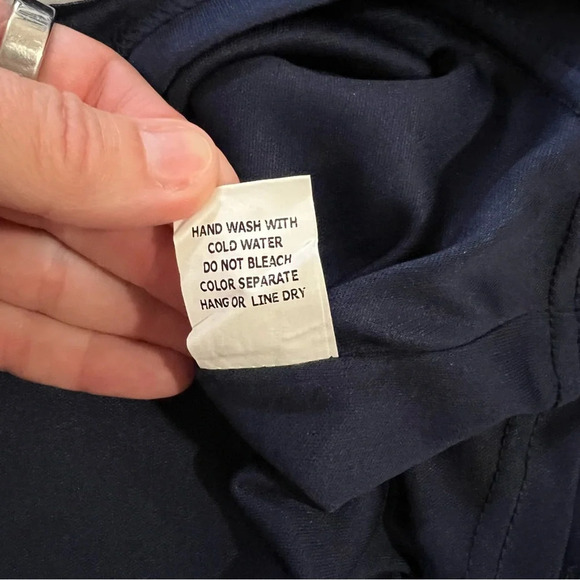 Honey Belle Navy Blue Striped Knee Length Sleeveless Dress size medium - Picture 5 of 8